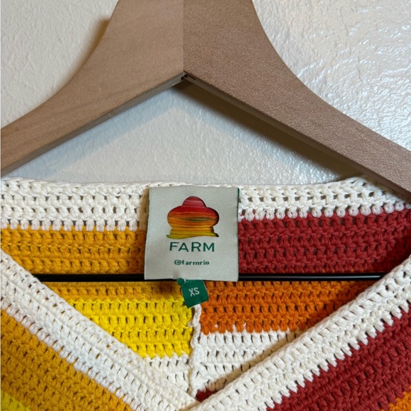 FARM Rio Multicolor Striped V-Neck Sweater - Picture 2 of 5